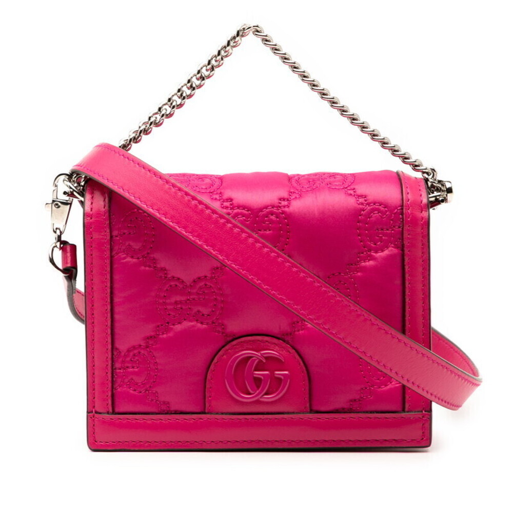 Gucci GG Marmont Matelasse Handbag Shoulder Bag Pink Leather